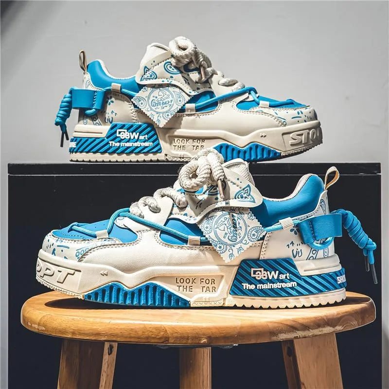 Sneakers for Men Fashion Brand Casual Shoes Youth Student Skateboard Shoes for Men Lace Up Vulcanized Shoes Platform Shoe Tennis