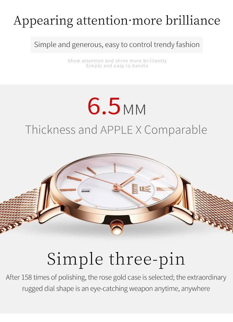 OLEVS Watches For Women Quartz Waterproof Watch Luxury Lady&