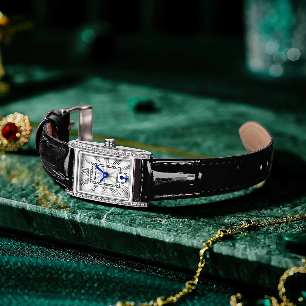 Small Square Watch Retro Casual Fashion Literary Roman Scale Display Quartz Women&