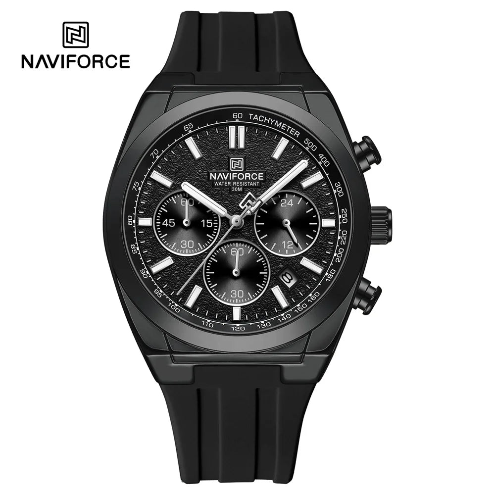 NAVIFORCE Men Watch Sport Top Brand Luxury Military Chronograph Date Original Wristwatch Waterproof Quartz Male Clock Gift 8080