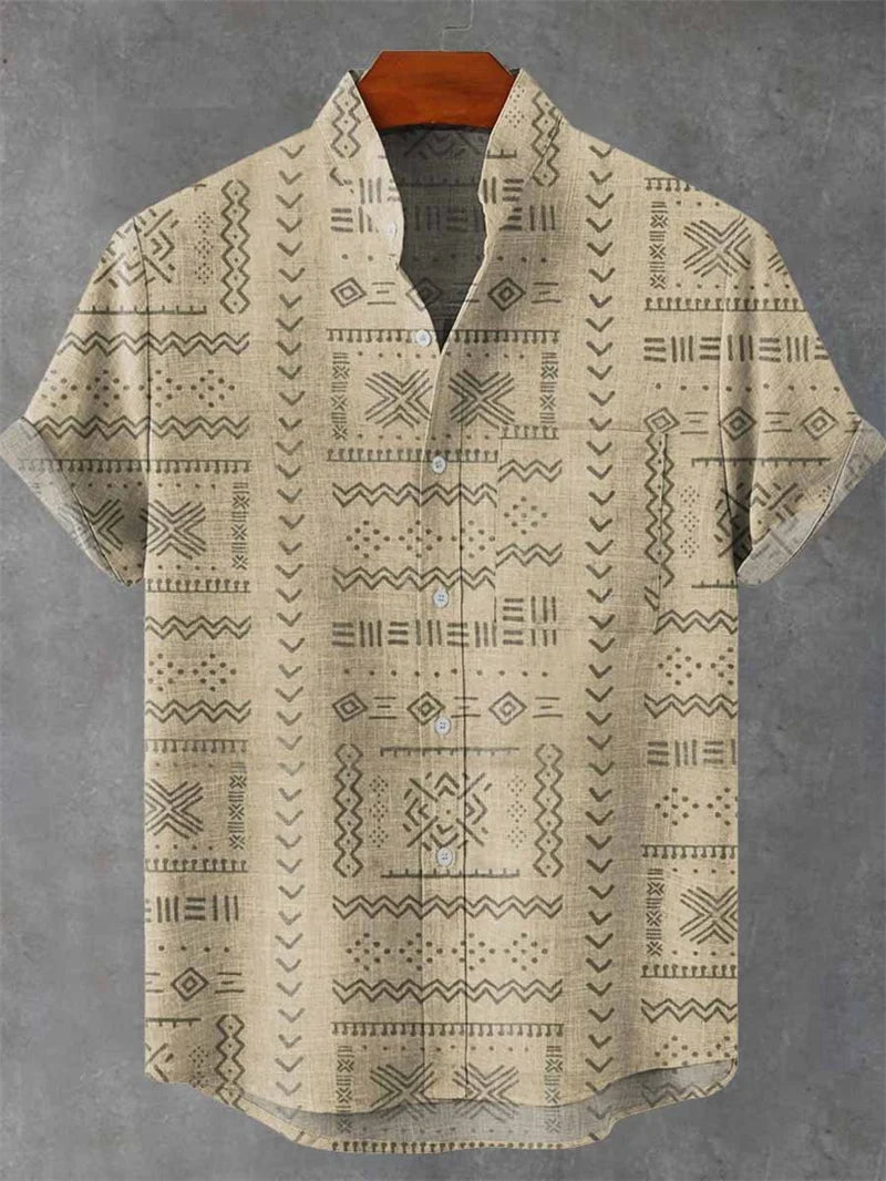 Summer Art Deep Sea Octopus Monster Linen Pattern Men&