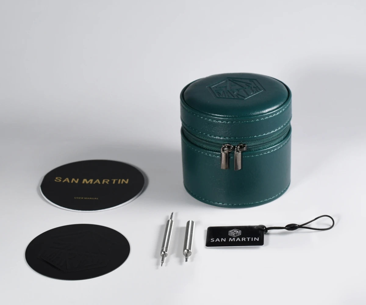 San Martin 39.5mm Limited Edition Full Lume Dial Automatic Mens Watch NH34 GMT 6H Date 10Bar Luxury Kol Saati SN0116W