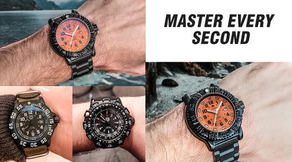 ADDIESDIVE Fashion Orange Dial Quartz Watch Waterproof Super Luminous Wristwatch Stainless Steel Strap Alloy Case Men&