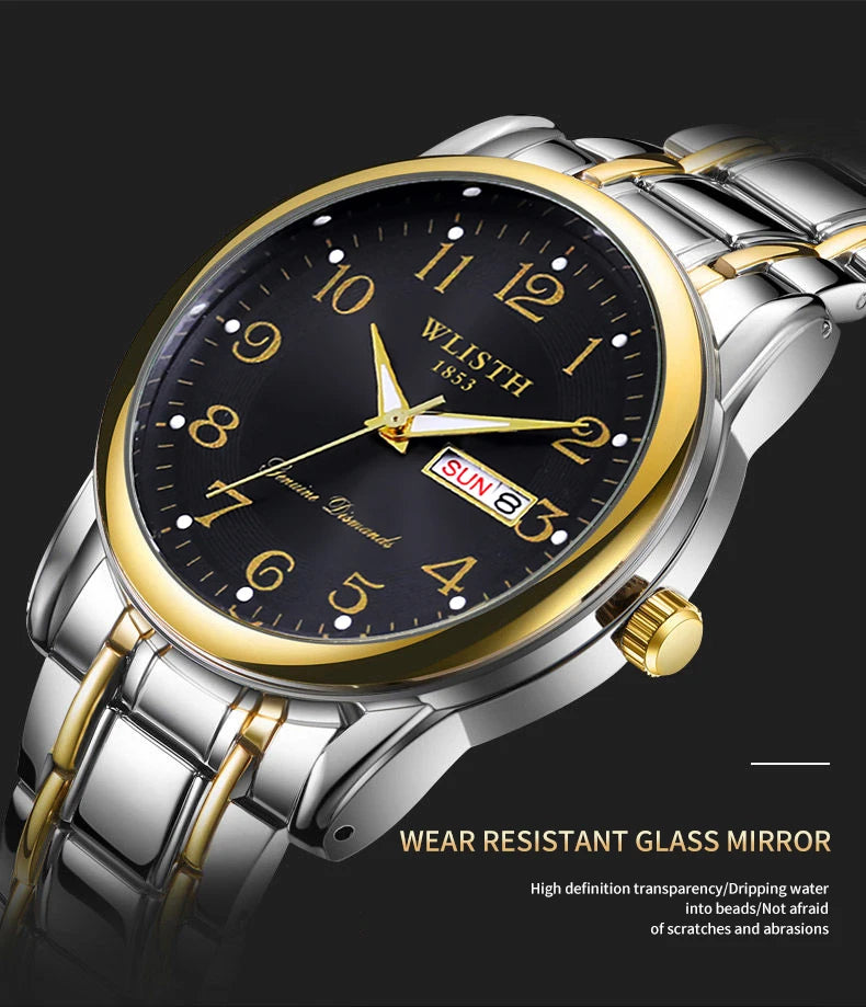 Quartz Watch Digital Elderly Professional Night Light Watch Calendar Waterproof Gift Watch