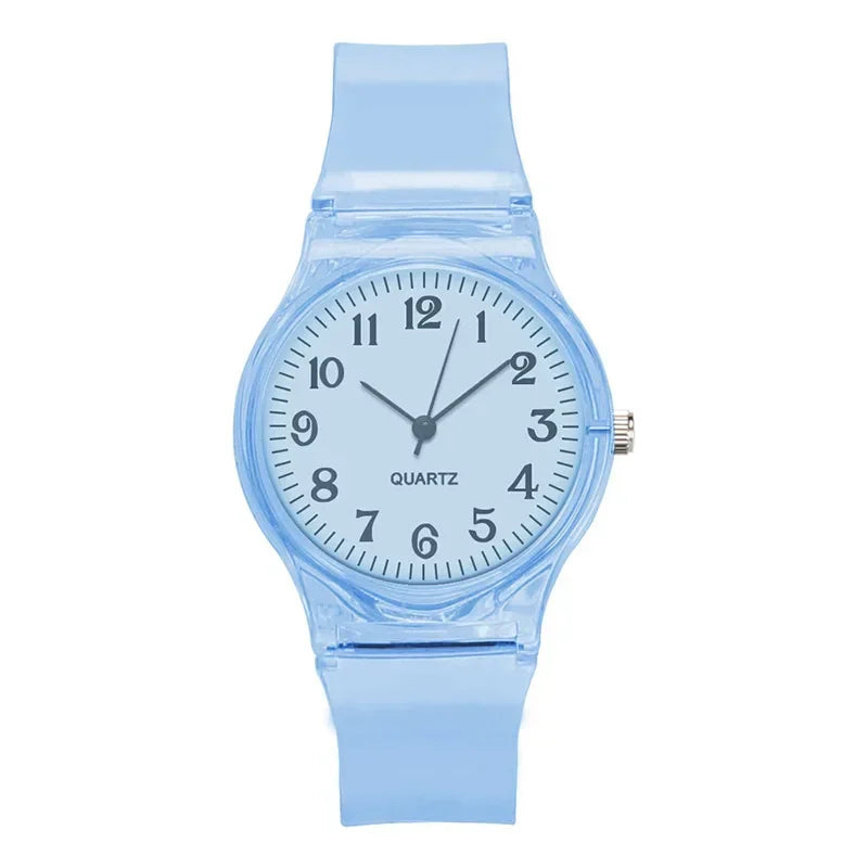 Casual Fashion Women Lady Silicone Jelly Quartz Watch Women Lovely Wristwatch Transparent Summer Candy Color Student Sport Clock
