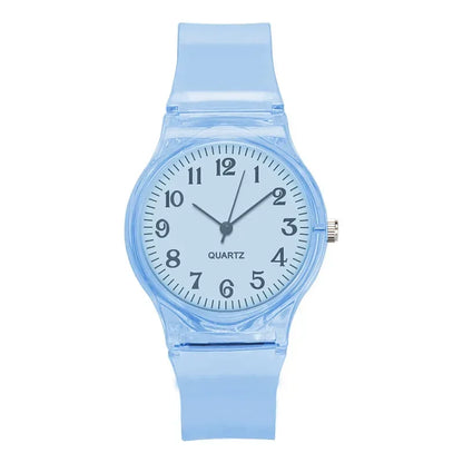 Casual Fashion Women Lady Silicone Jelly Quartz Watch Women Lovely Wristwatch Transparent Summer Candy Color Student Sport Clock