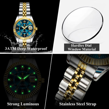 POEDAGAR Top Luxury Watch For Women Waterproof Stainless Steel Luminous Date Ladies Watch Quartz Fashion Elegant Women&