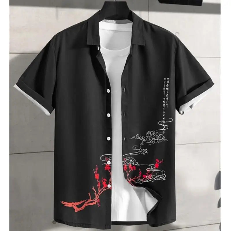 Fashion Shirt For Men 3d Ink Painting Prints Men&