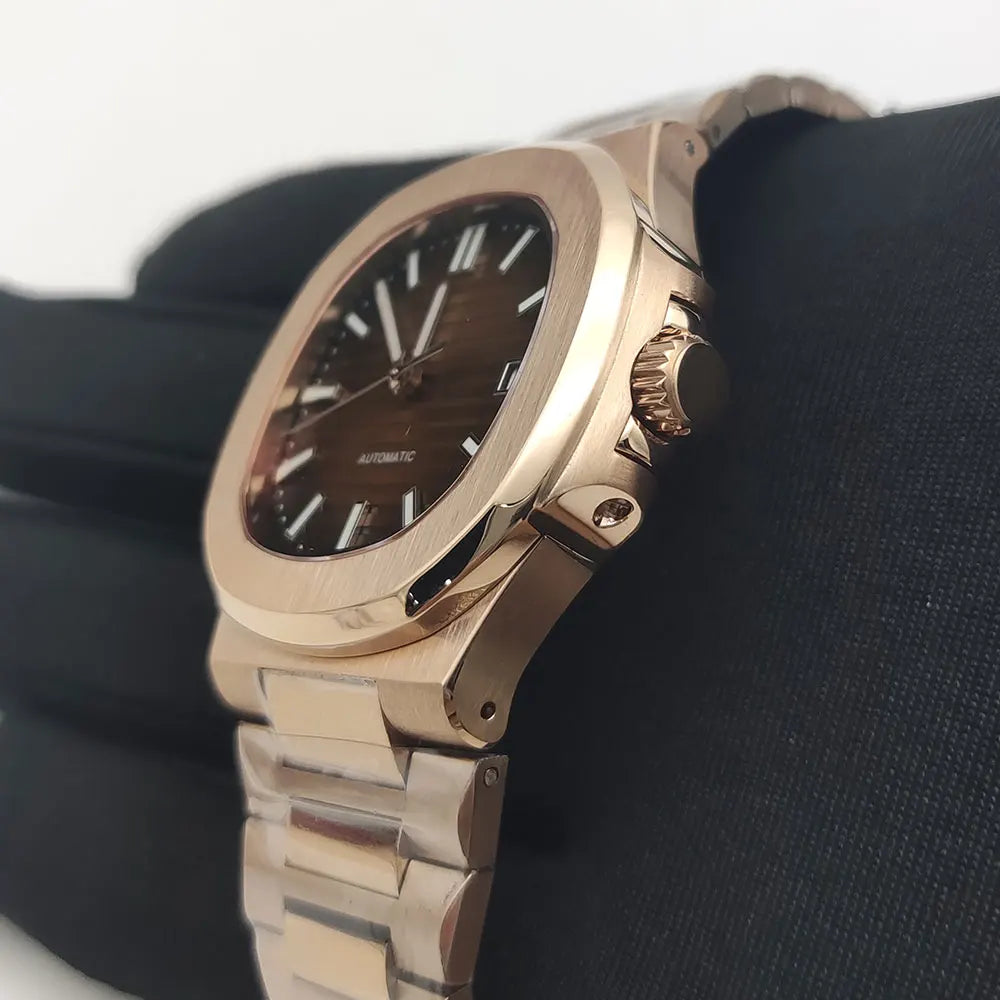 Luxury Rose Gold 40MM Square NH35 Movement Automatic Mechanical Men&