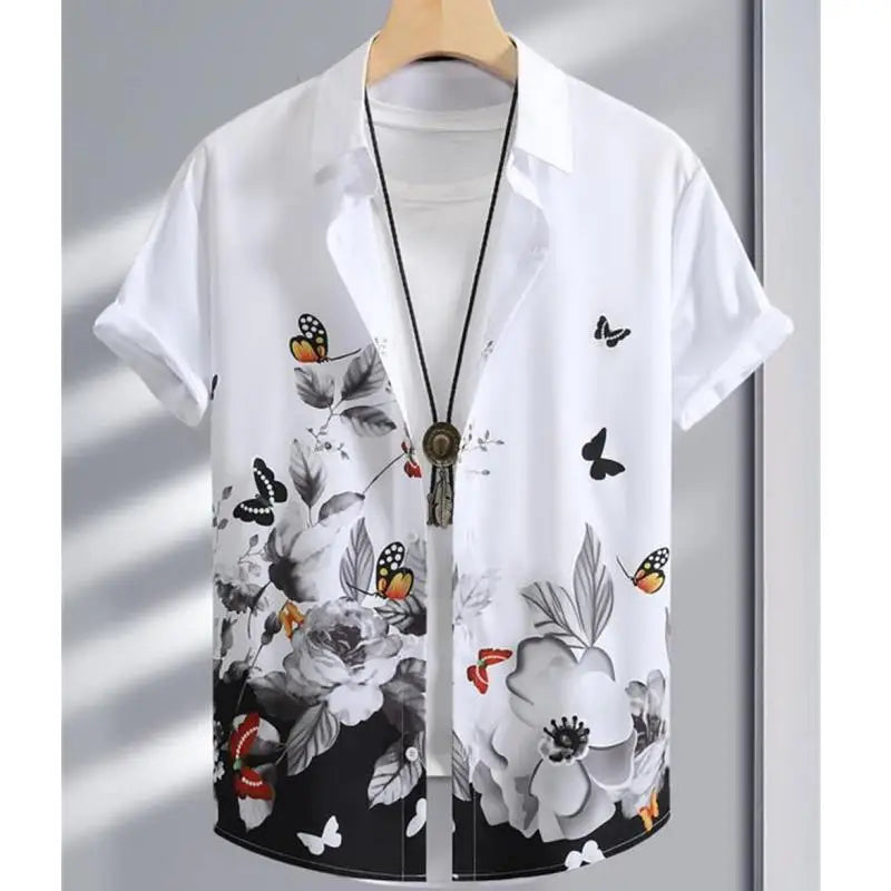 Fashion Shirt For Men 3d Ink Painting Prints Men&