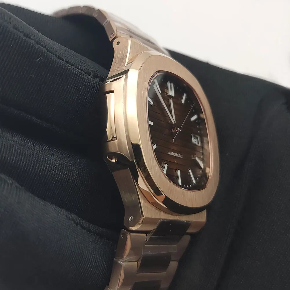Luxury Rose Gold 40MM Square NH35 Movement Automatic Mechanical Men&