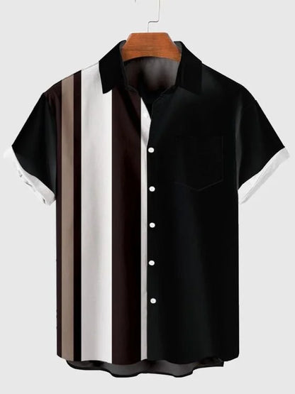 Summer Casual Striped Men Floral Shirt Beachwear Hawaiian Streetwear 3D Printing Creative Top Vacation Camping Funny Fishing 5xl