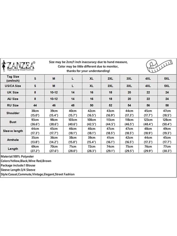 2025 ZANZEA Autumn V Neck Long Sleeve Tops Women Blouse Casual Solid Loose Shirt Elegant OL Work Shirts Oversize Female Chemise