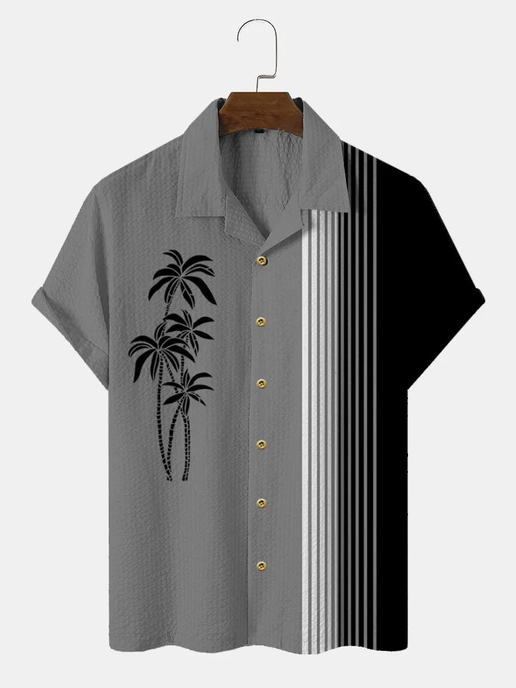 Summer Casual Striped Men Floral Shirt Beachwear Hawaiian Streetwear 3D Printing Creative Top Vacation Camping Funny Fishing 5xl