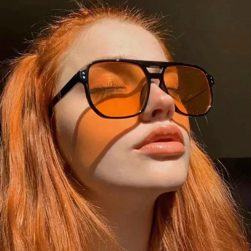 Vintage Men Women Big Sunglasses Men Square Shades Brand Designer Unisex Sun Glasses Black Lense Male Female Sunglasses UV400