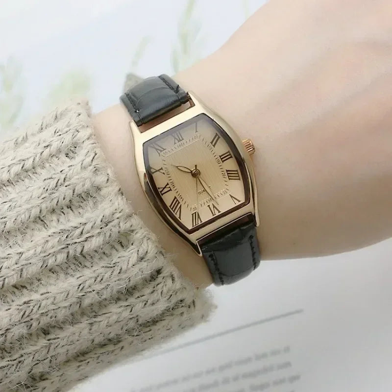 Watches for Woman Small Ladies Wristwatches Retro Brown Leather Bracelet Watch Quartz Wristwatches Reloj Mujer Relogio Feminino
