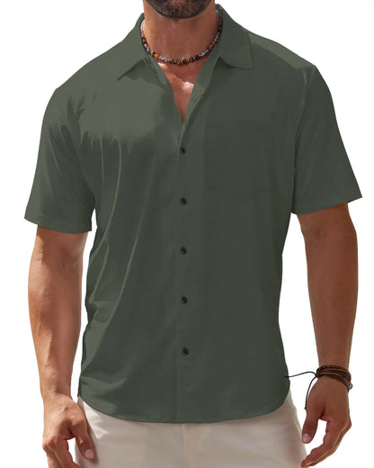 Hawaiian tropical plants 3D Printed Beach Shirt leaf Pattern Shirts Summer Men Clothes Vacation Lapel Blouse Men Tops