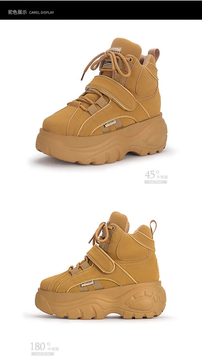 Sneakers Women Heel Platform  New 2023 Pumps Sneakers Female Heels Wedges Chunky Shoes for Women Luxury High Quality Women Shoes