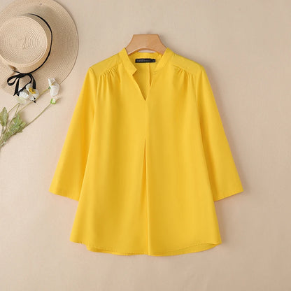 2025 ZANZEA Autumn V Neck Long Sleeve Tops Women Blouse Casual Solid Loose Shirt Elegant OL Work Shirts Oversize Female Chemise