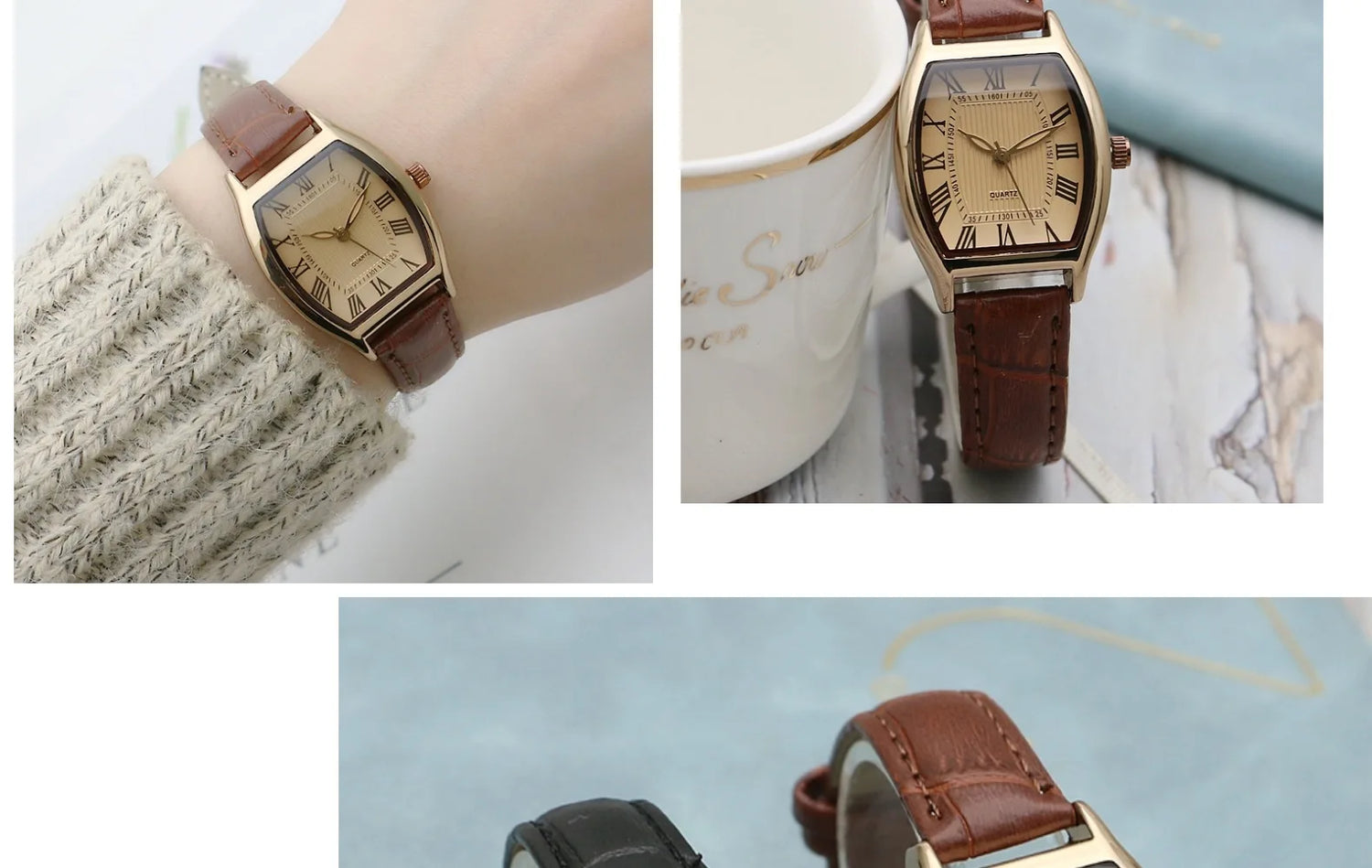 Watches for Woman Small Ladies Wristwatches Retro Brown Leather Bracelet Watch Quartz Wristwatches Reloj Mujer Relogio Feminino