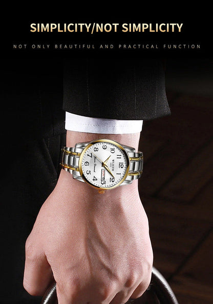 Quartz Watch Digital Elderly Professional Night Light Watch Calendar Waterproof Gift Watch
