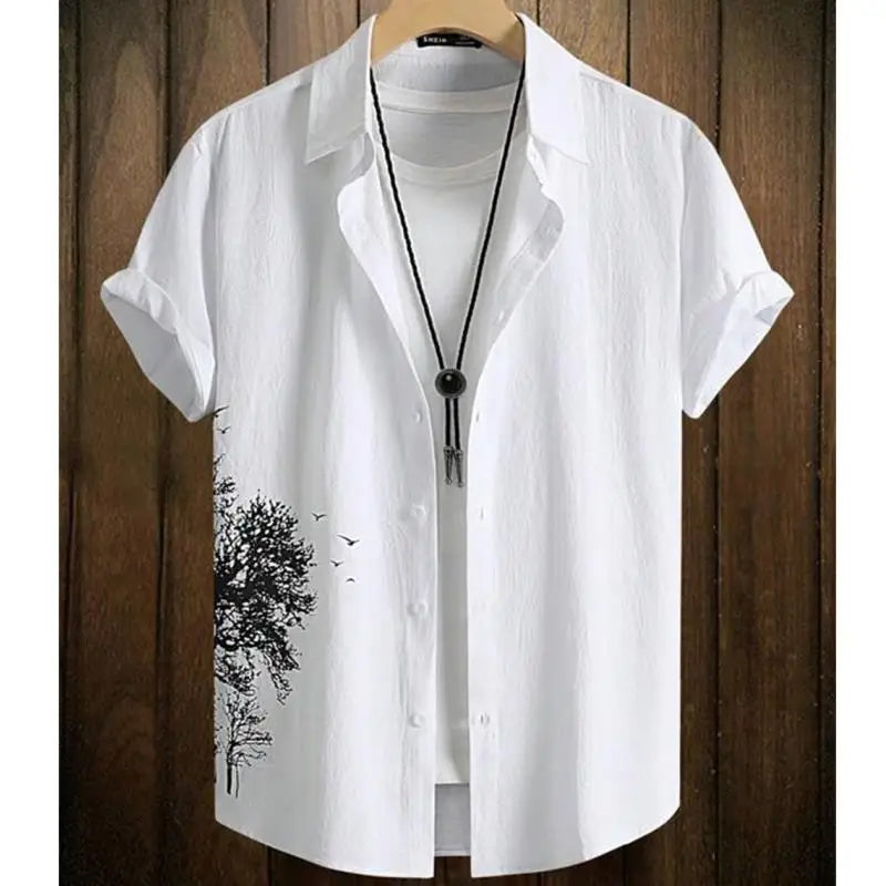 Fashion Shirt For Men 3d Ink Painting Prints Men&