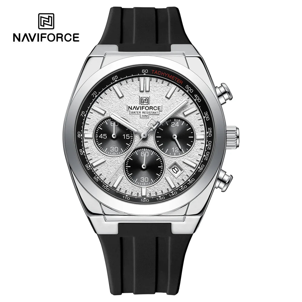 NAVIFORCE Men Watch Sport Top Brand Luxury Military Chronograph Date Original Wristwatch Waterproof Quartz Male Clock Gift 8080