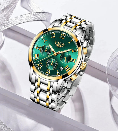 LIGE 2024 New Fashion Women Watches Ladies Top Brand Luxury Creative Steel Women Bracelet Watches Female Quartz Waterproof Watch