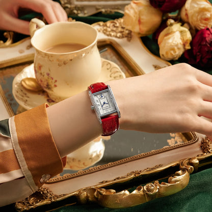 Small Square Watch Retro Casual Fashion Literary Roman Scale Display Quartz Women&