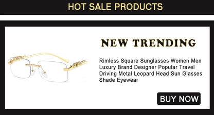 Trendy Punk Sunglasses Rimless Rectangle Sun Glasses for Men Women Fashion UV400 Driving Shades Frameless Gradient Eyewear
