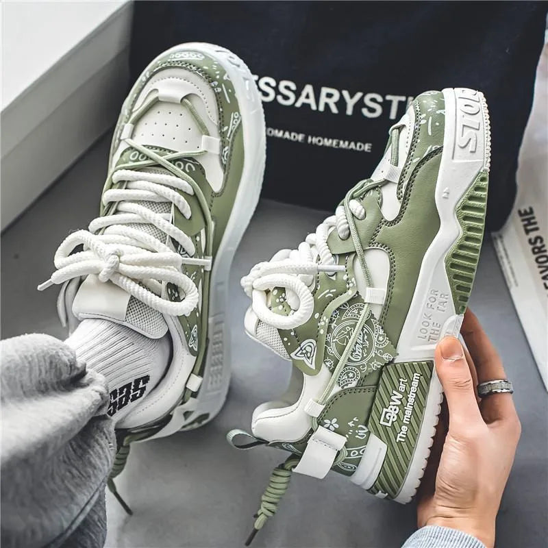 Sneakers for Men Fashion Brand Casual Shoes Youth Student Skateboard Shoes for Men Lace Up Vulcanized Shoes Platform Shoe Tennis