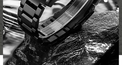 ADDIESDIVE Fashion Orange Dial Quartz Watch Waterproof Super Luminous Wristwatch Stainless Steel Strap Alloy Case Men&