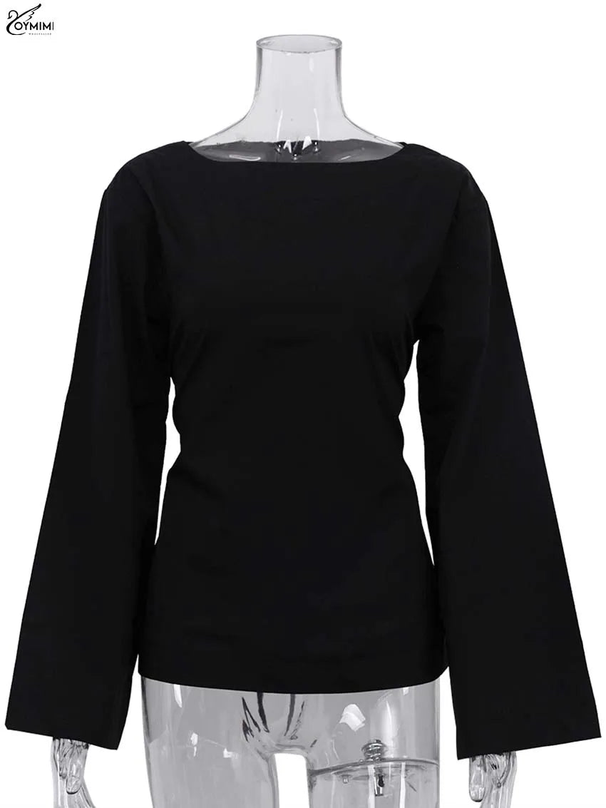 Oymimi Fashion Black Cotton Women&