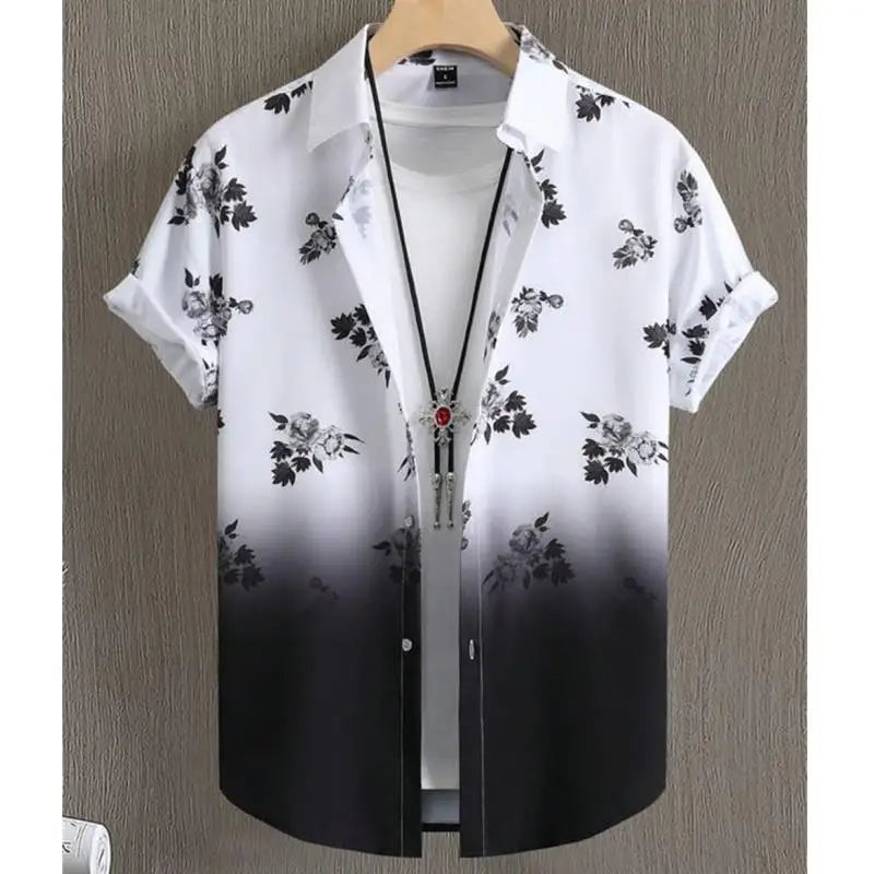 Fashion Shirt For Men 3d Ink Painting Prints Men&