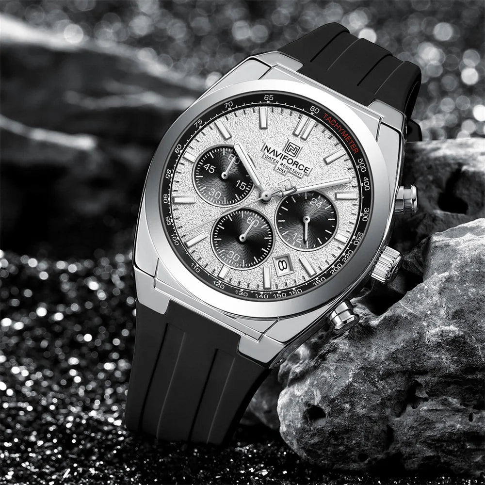 NAVIFORCE Men Watch Sport Top Brand Luxury Military Chronograph Date Original Wristwatch Waterproof Quartz Male Clock Gift 8080