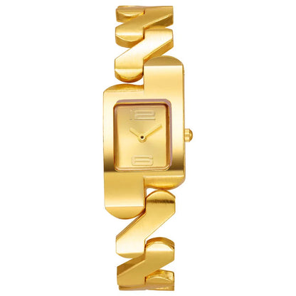 Fashion Leisure Business Watches for women Quartz Women Watch Simple Elegant Square Dial Gold Stainless Steel Strap Waterproof