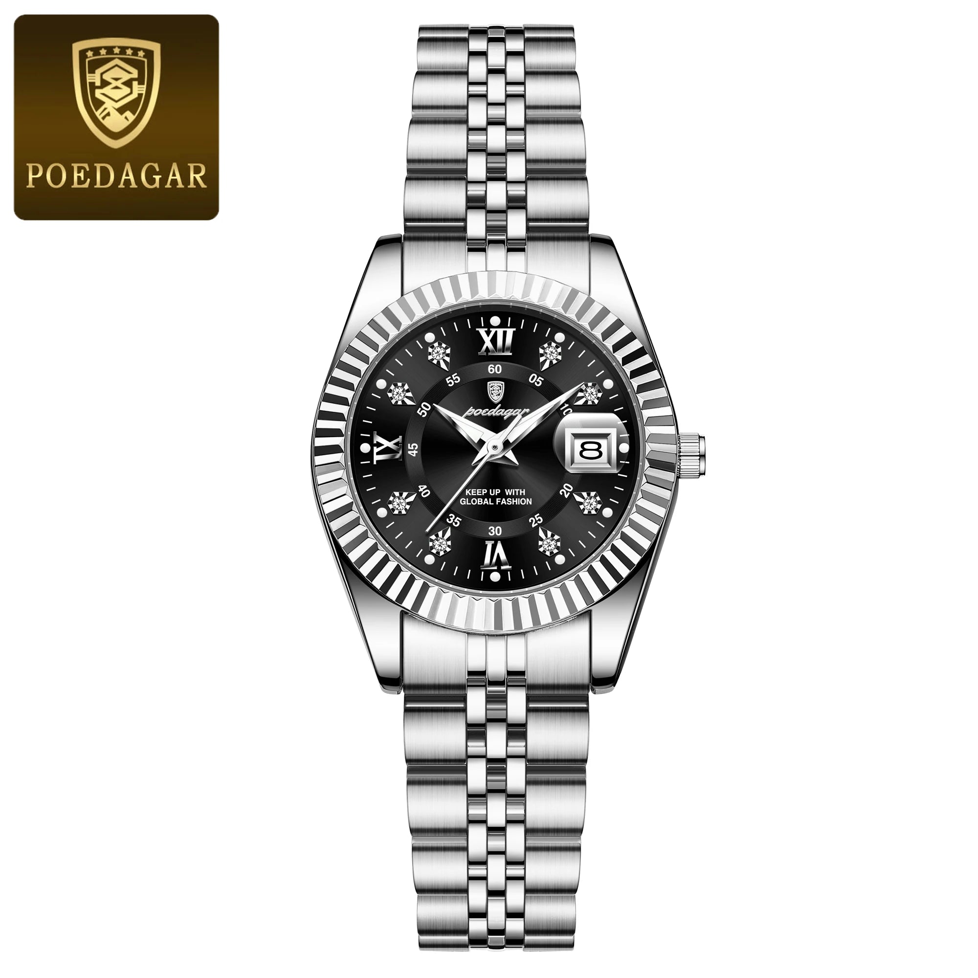 POEDAGAR Top Luxury Watch For Women Waterproof Stainless Steel Luminous Date Ladies Watch Quartz Fashion Elegant Women&