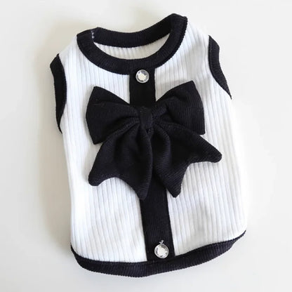 Dog Clothes for Small Dogs Dog Summer T-Shirt Pet Dog Skirt Black White Retro Dresses Puppy Costume Chihuahua Bichon Clothing