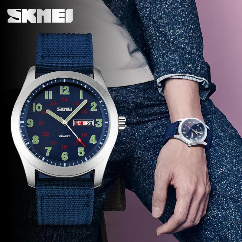 SKMEI 9112 Watches Luminous Pointer Waterproof Male Wristwatch Date Calendar Clock Reloj Hombre Luxury Men Sport Quartz