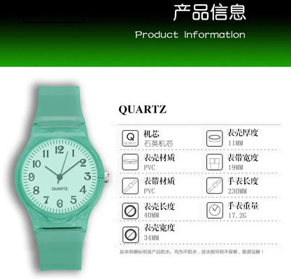 Casual Fashion Women Lady Silicone Jelly Quartz Watch Women Lovely Wristwatch Transparent Summer Candy Color Student Sport Clock