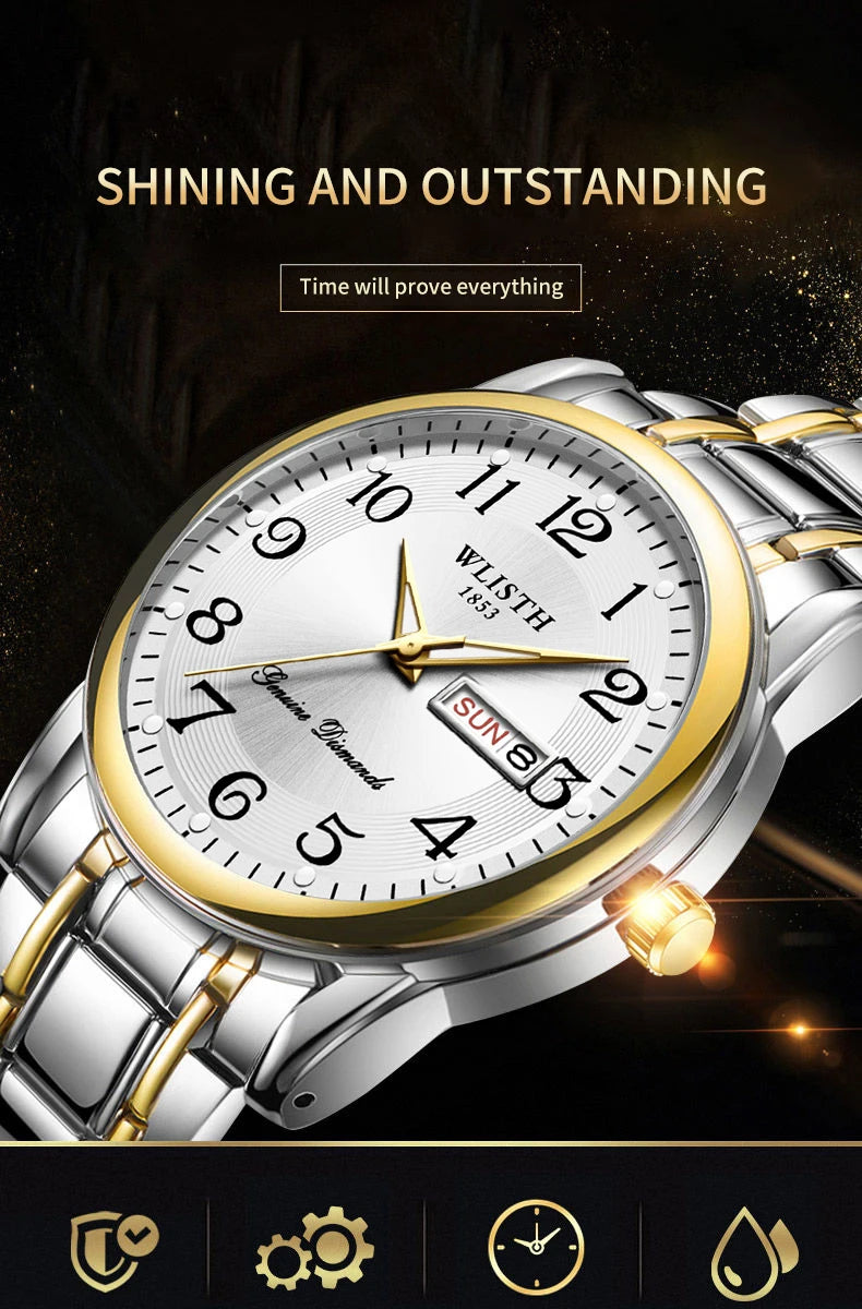 Quartz Watch Digital Elderly Professional Night Light Watch Calendar Waterproof Gift Watch