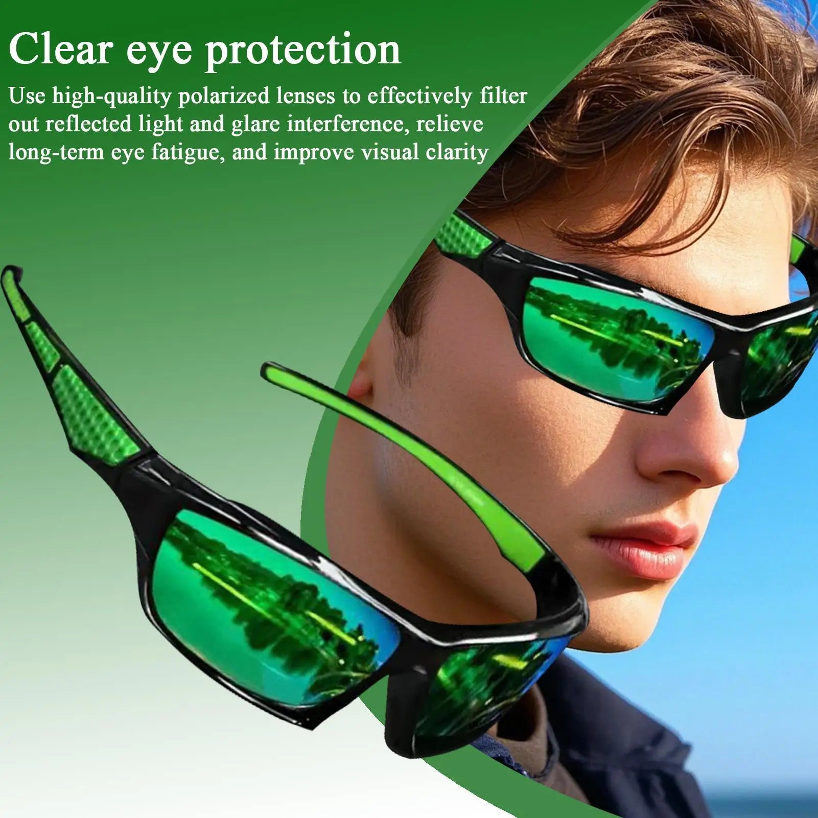 Mens Sun Glasses Comprehensive Protection Sun Glasses Comfortable Fashion Shades Outdoor Sport Eyewear for Driving Running