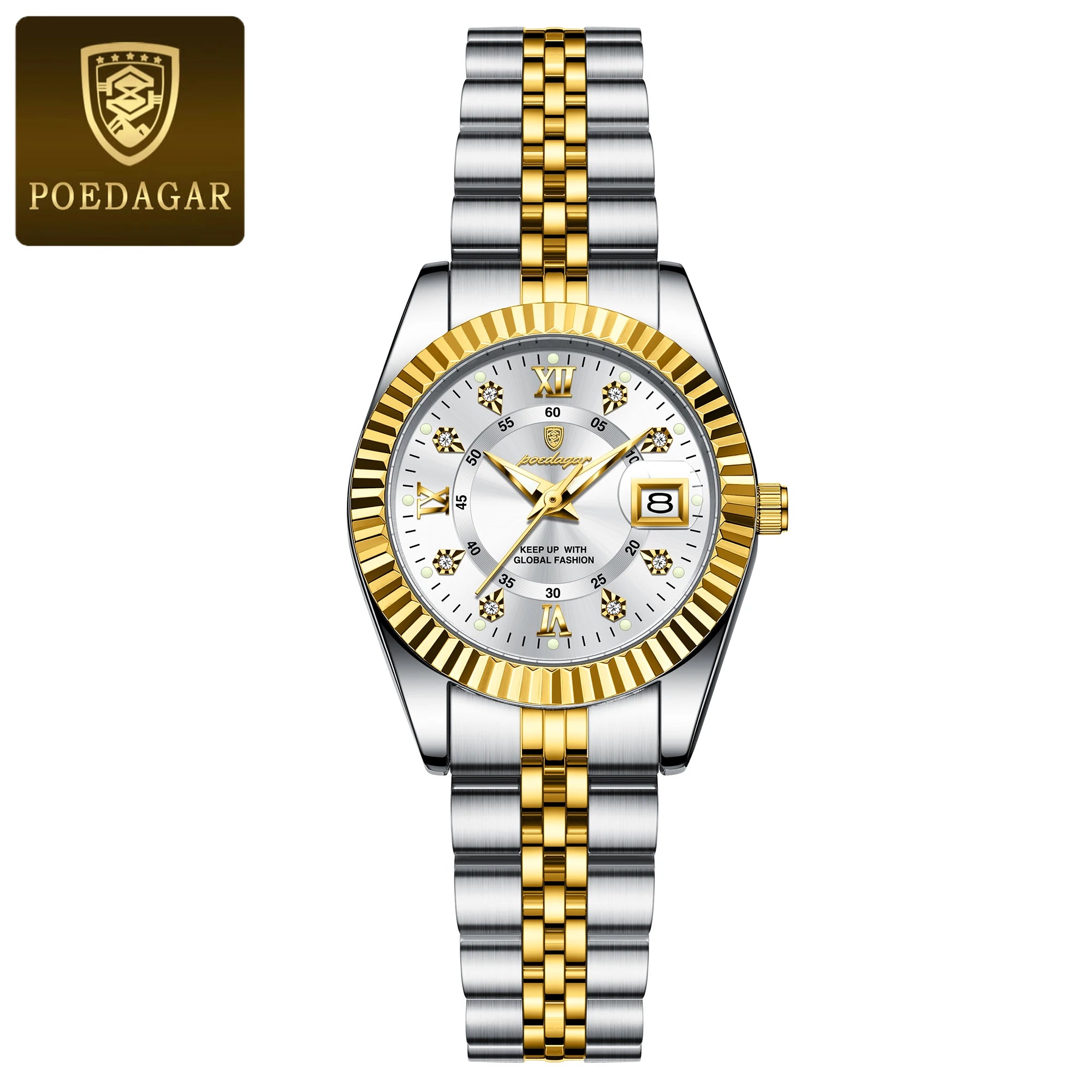 POEDAGAR Top Luxury Watch For Women Waterproof Stainless Steel Luminous Date Ladies Watch Quartz Fashion Elegant Women&