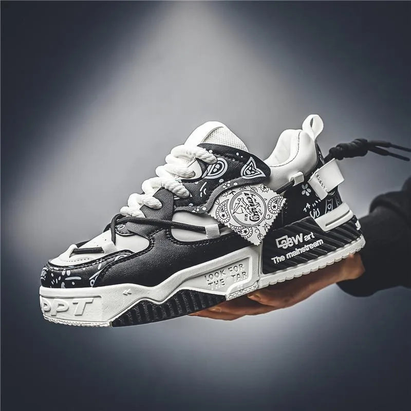 Sneakers for Men Fashion Brand Casual Shoes Youth Student Skateboard Shoes for Men Lace Up Vulcanized Shoes Platform Shoe Tennis