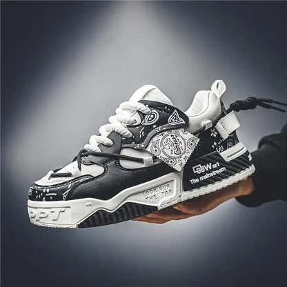 Sneakers for Men Fashion Brand Casual Shoes Youth Student Skateboard Shoes for Men Lace Up Vulcanized Shoes Platform Shoe Tennis