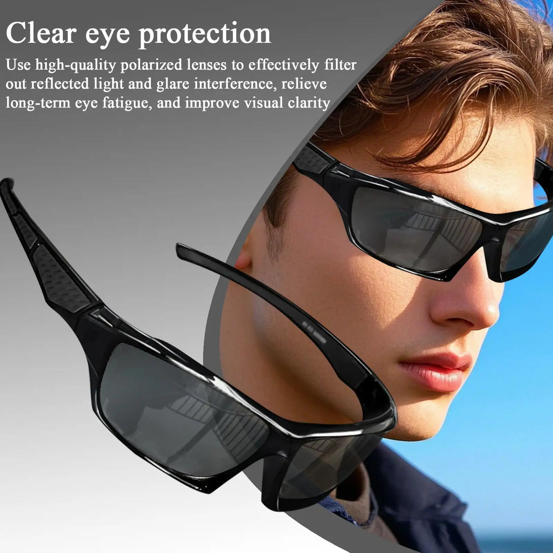Mens Sun Glasses Comprehensive Protection Sun Glasses Comfortable Fashion Shades Outdoor Sport Eyewear for Driving Running