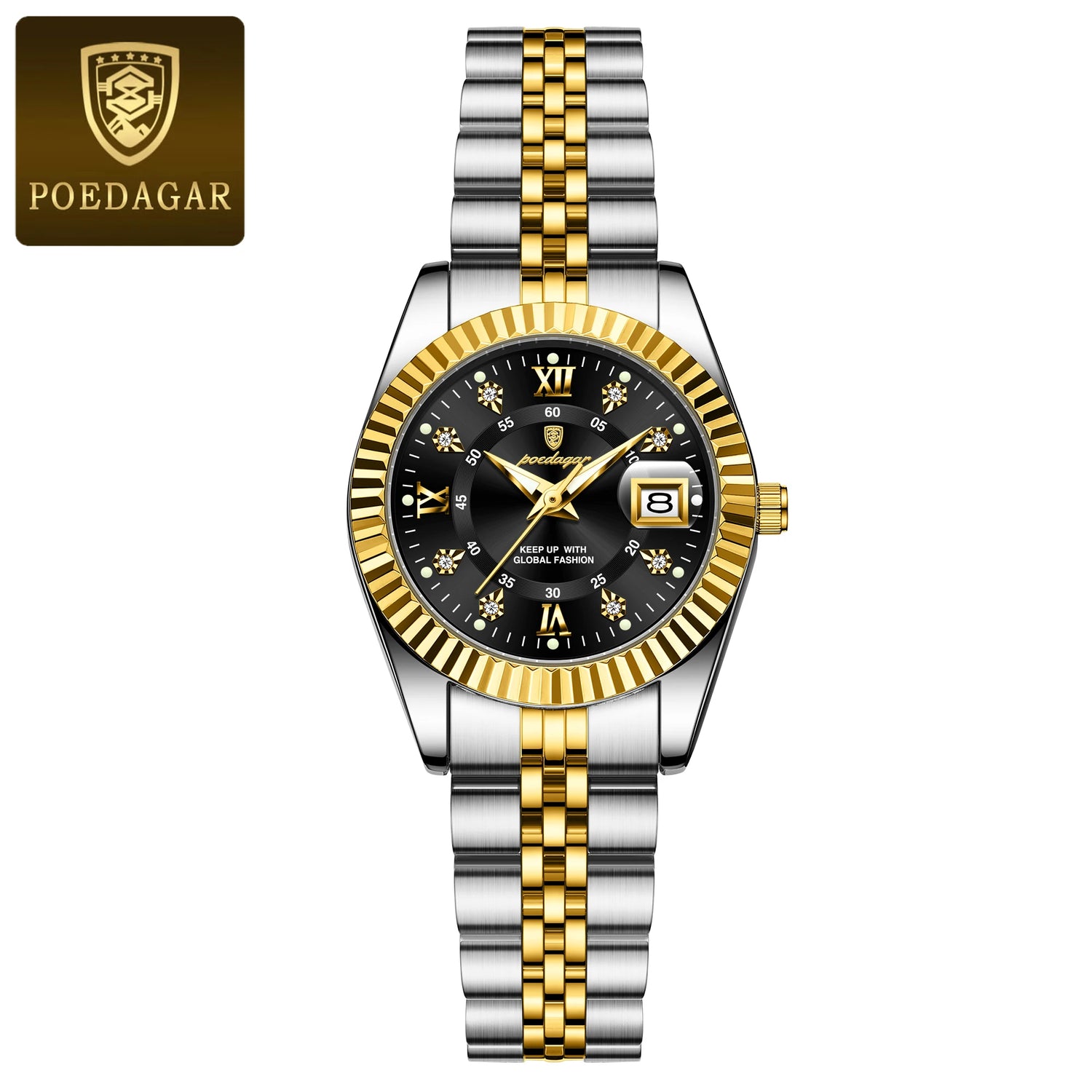 POEDAGAR Top Luxury Watch For Women Waterproof Stainless Steel Luminous Date Ladies Watch Quartz Fashion Elegant Women&