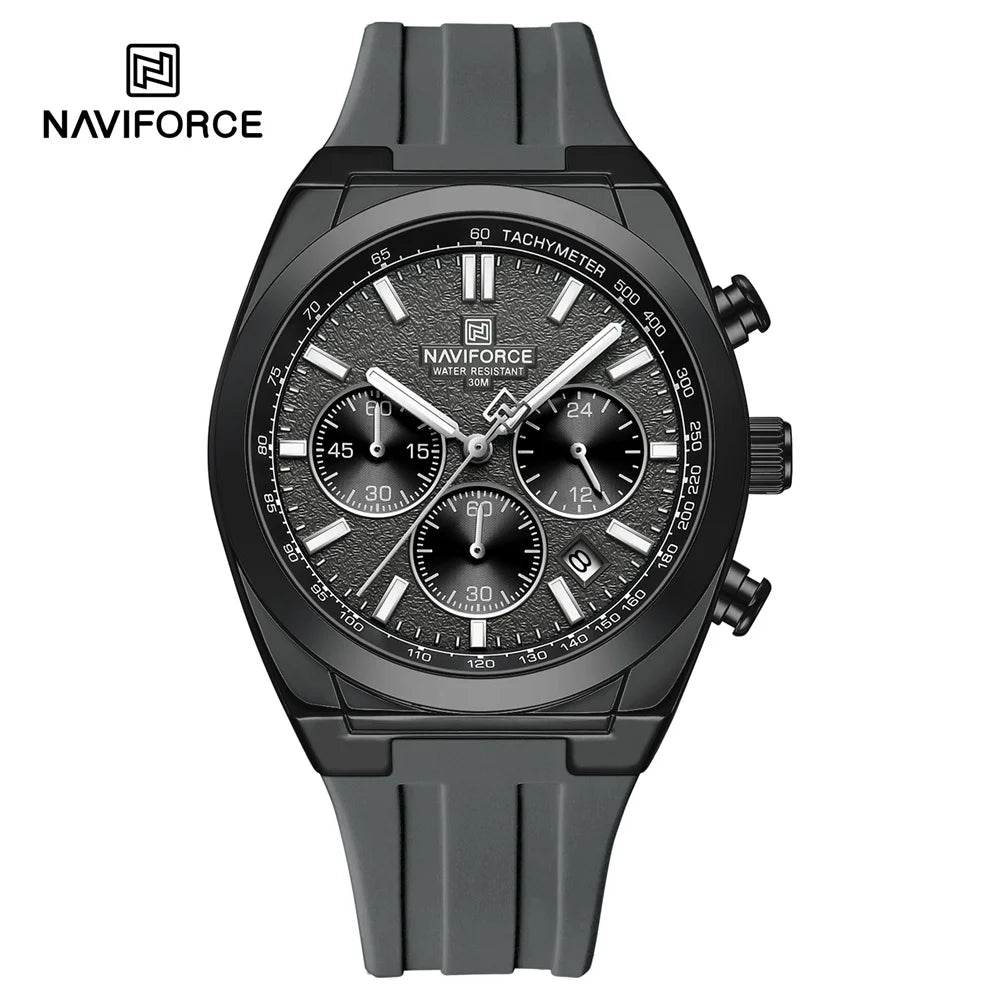 NAVIFORCE Men Watch Sport Top Brand Luxury Military Chronograph Date Original Wristwatch Waterproof Quartz Male Clock Gift 8080