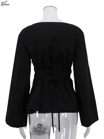 Oymimi Fashion Black Cotton Women&
