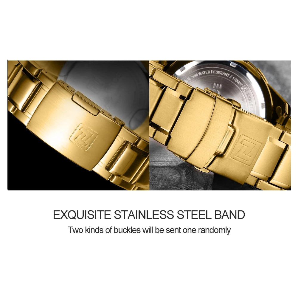 NAVIFORCE Military Golden Watch for Men Top Luxury Brand Wristwatch Waterproof Mens Stainless Steel Sport Watches Male Clock